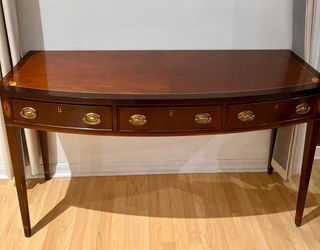 Vintage hickory chair console table