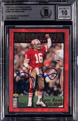 Signed Joe Montana Card