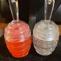 Handmade -unique  lip oil- honey pot style containers with lids.