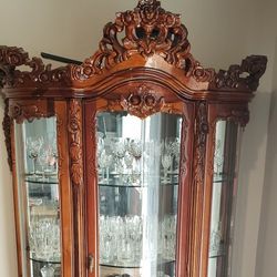 Antique Italy Made Glassware Cabinet 