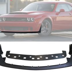 Fits 18-22 Dodge Challenger Demon Front Bumper Lip DM Style Textured Black PP