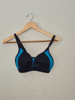 Brand Unknown Womens Black/ Blue Sports Bra Size: Medium