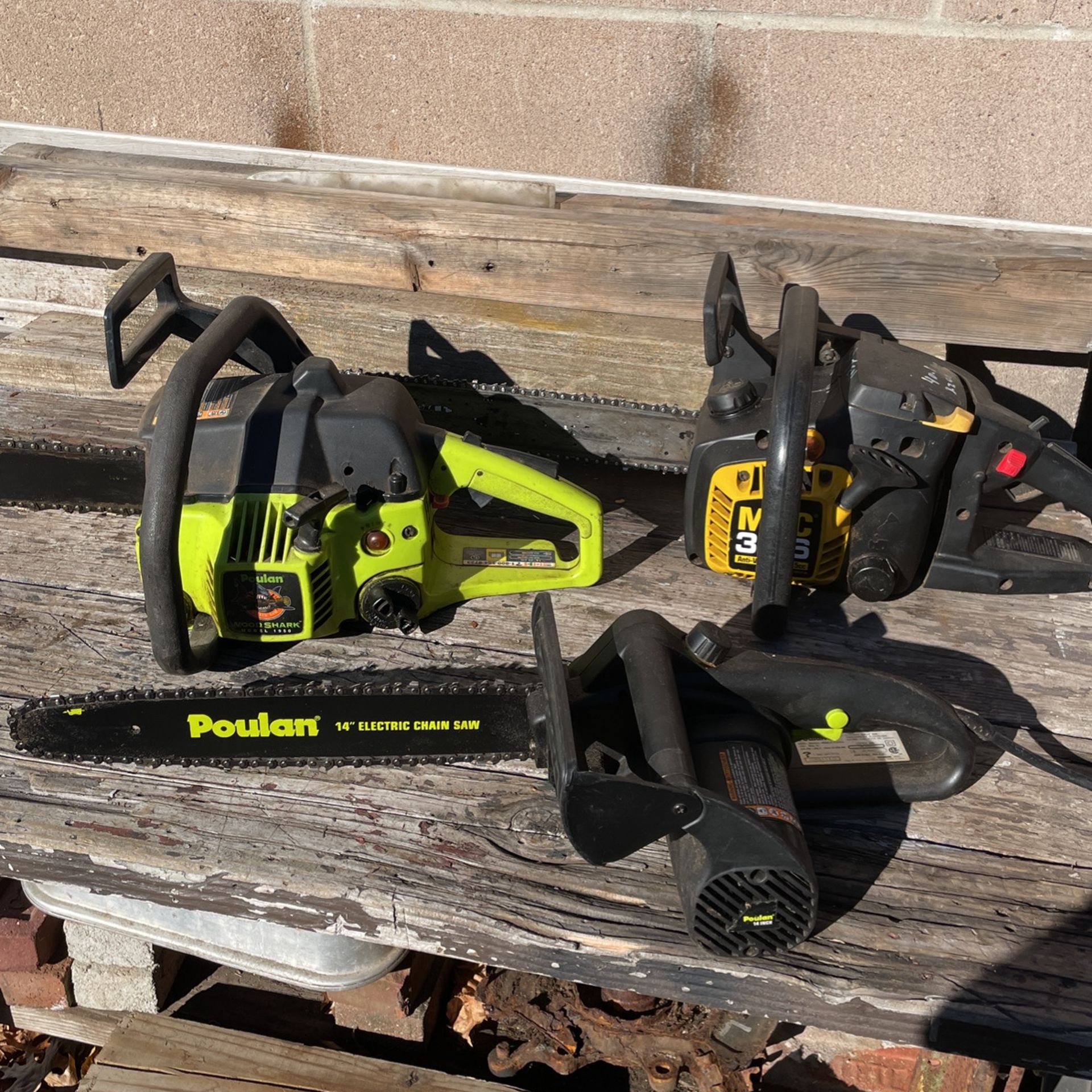 Chainsaws and Gas Hedge trimmer