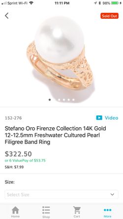 Gold pearl ring