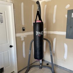 Punching Bag And Stand (gloves Included)