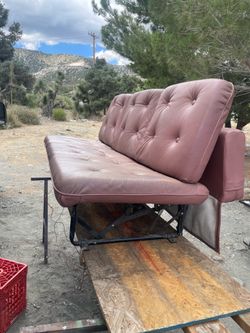 Reclining leather RV couch.
