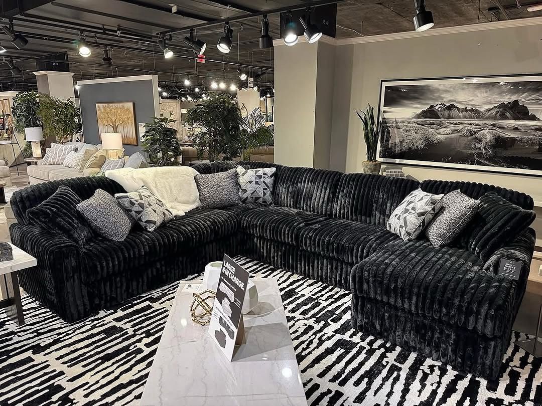 Brand New Plush Ashley Midnight Madness Sectional 