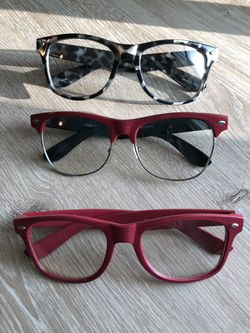 Faux Glasses: 3 Pair For $5