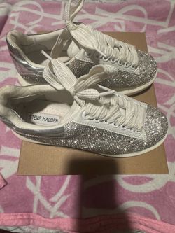 Steve Madden Silver Rhinestone Sneakers