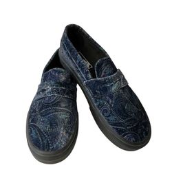 NEW VANS Sneakers Velvet Paisley Slip On loafers Women’s  size