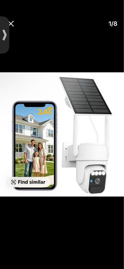 Wi-Fi Solar Security Camera Wireless Outdoor, Motion Detection, Night Vision, IP65 Weatherproof, Pan & Tilt Control, Two-Way Audio