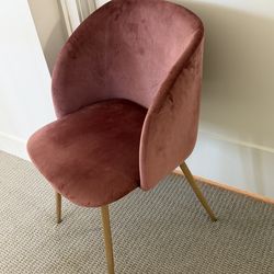 Terracotta Velvet Accent Chair - Like New