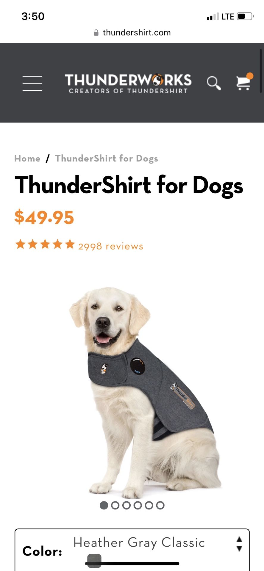 Thunder Shirt For Dogs Medium To Large Dogs