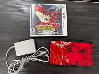 Nintendo 3DS XL Pokemon X & Y Edition Yveltal Version with Pokemon Y and charger