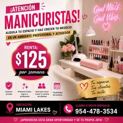 Se renta puesto de manicurista $125