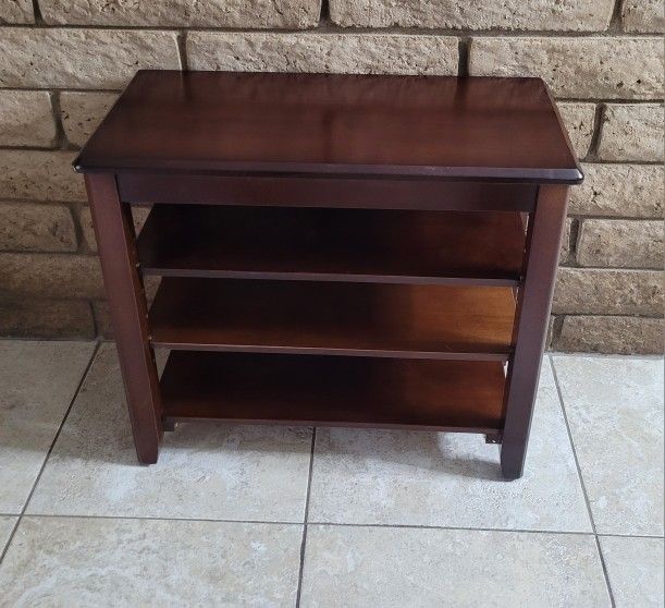 Walnut Shoe Bench 3 Tier