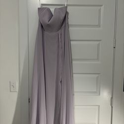 Lavender Chiffon Strapless Dress 