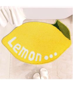 BRAND NEW IN BAG Bathroom Rugs Mat 31.5x19.7IN Lemon Shaped Bath Mat for Bathroom Non Slip Washable Soft Absorbent Cute Yellow Bath Rug Plush Bath Car