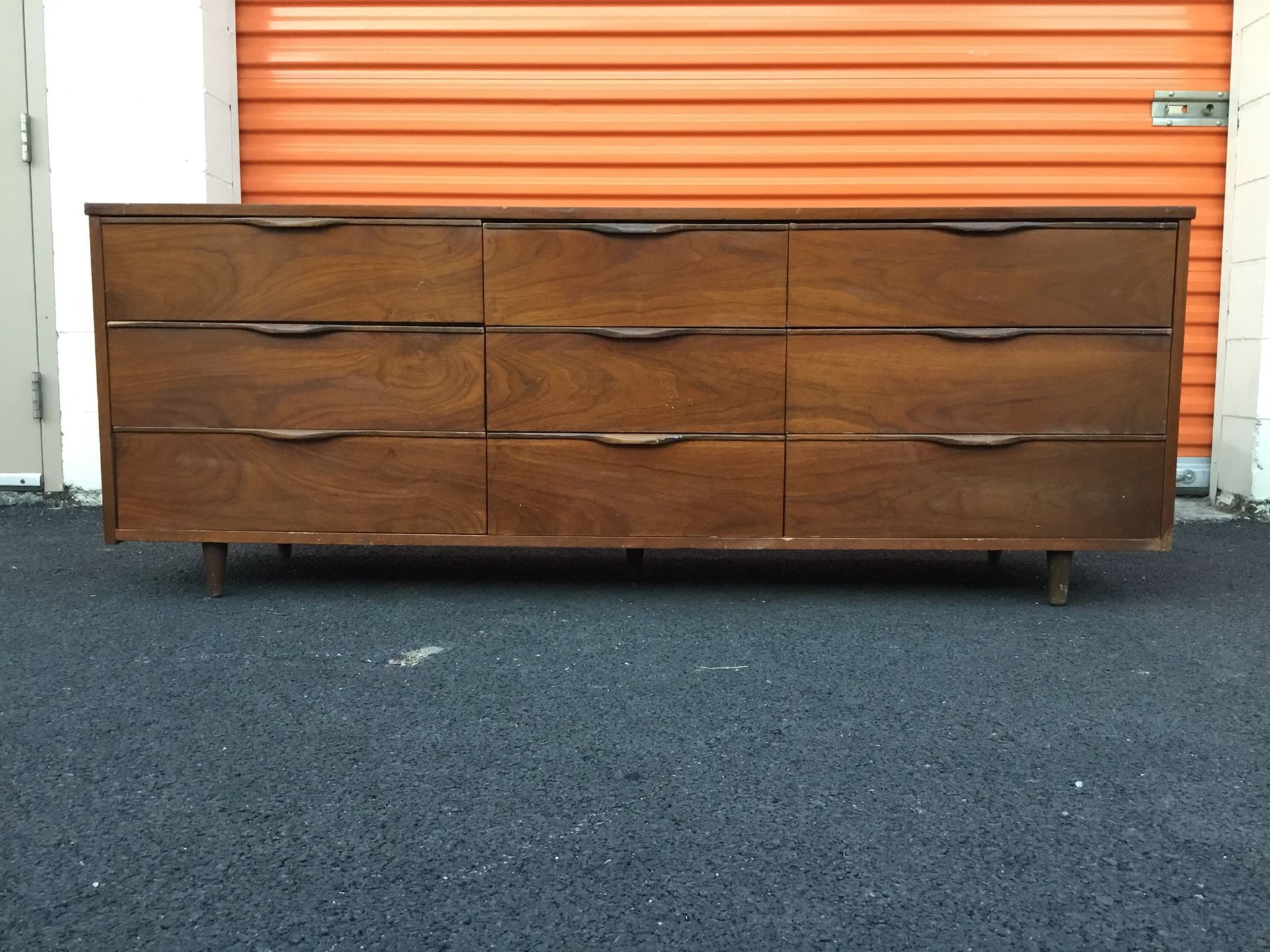 Mid Century Modern 9 Drawer Low Boy Dresser (DELIVERY AVAILABLE)