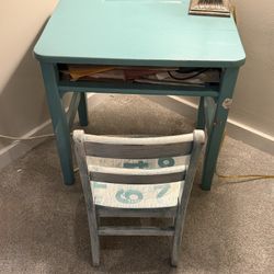 Retro Child's Desk, Blue, Southern Desk Co. 