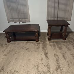 Solid Wood Cocktail Table and End Table