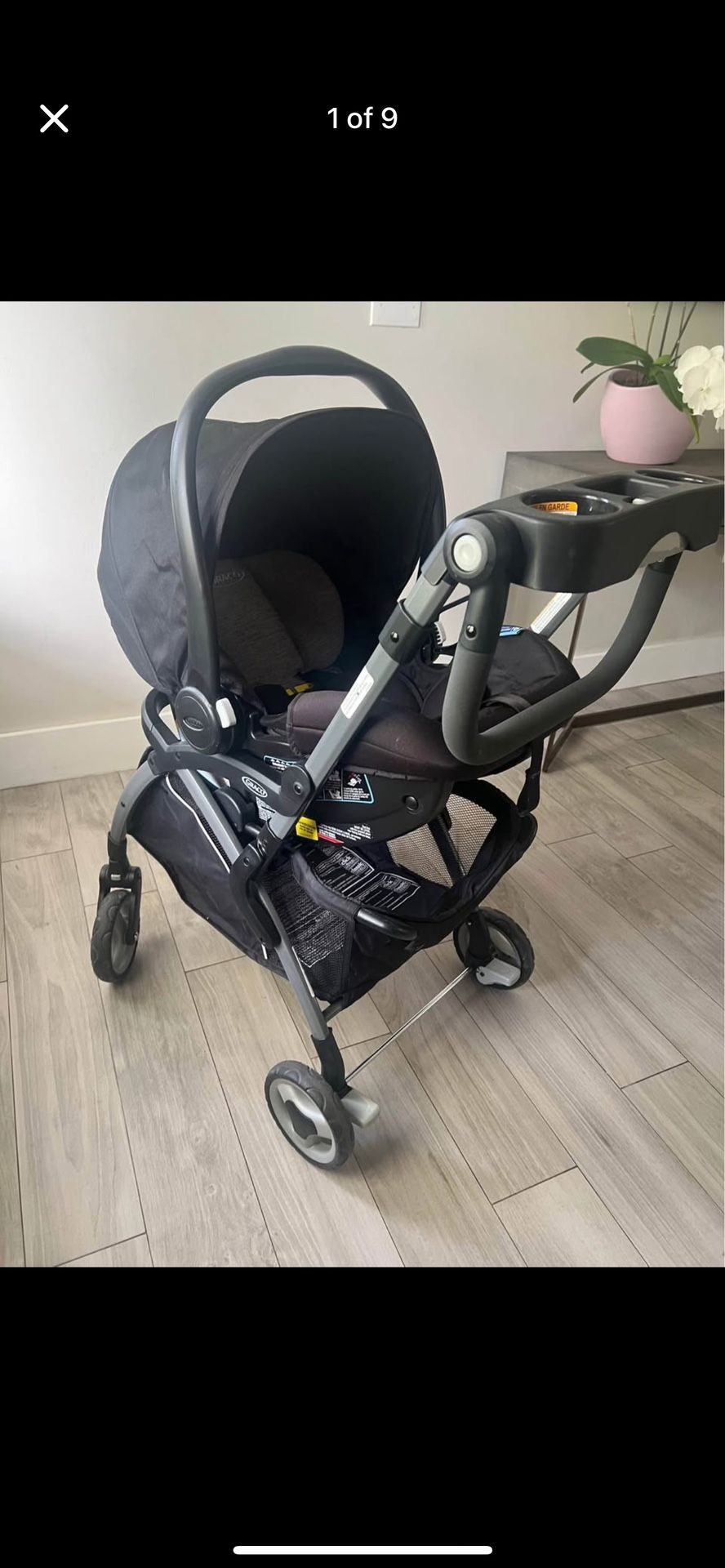 GRACO SNUGRIDE SNUGFIT 35 Infant Car Seat With Base and Stroller