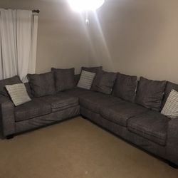 2 Pc Grey Sofa / Couch Set 