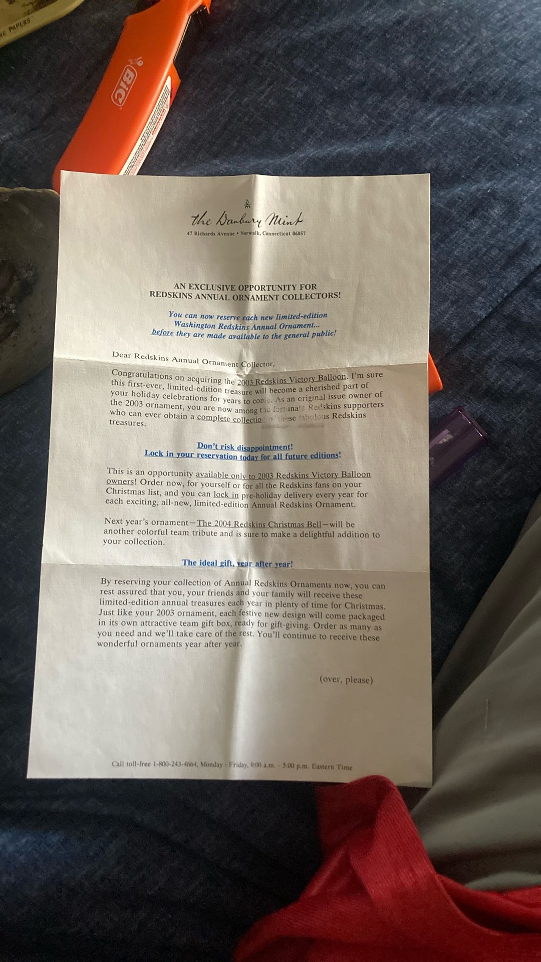 Washington Redskins Annual Ornament collectors item