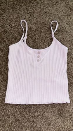 Aeropostale Light Lavender Ribbed Button Cami Tank