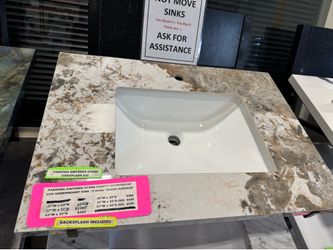 PANDORA SINTERED STONE VANITY COUNTERTOP with UNDERMOUNT SINK (1-Hole) *GLOSS SURFACE*