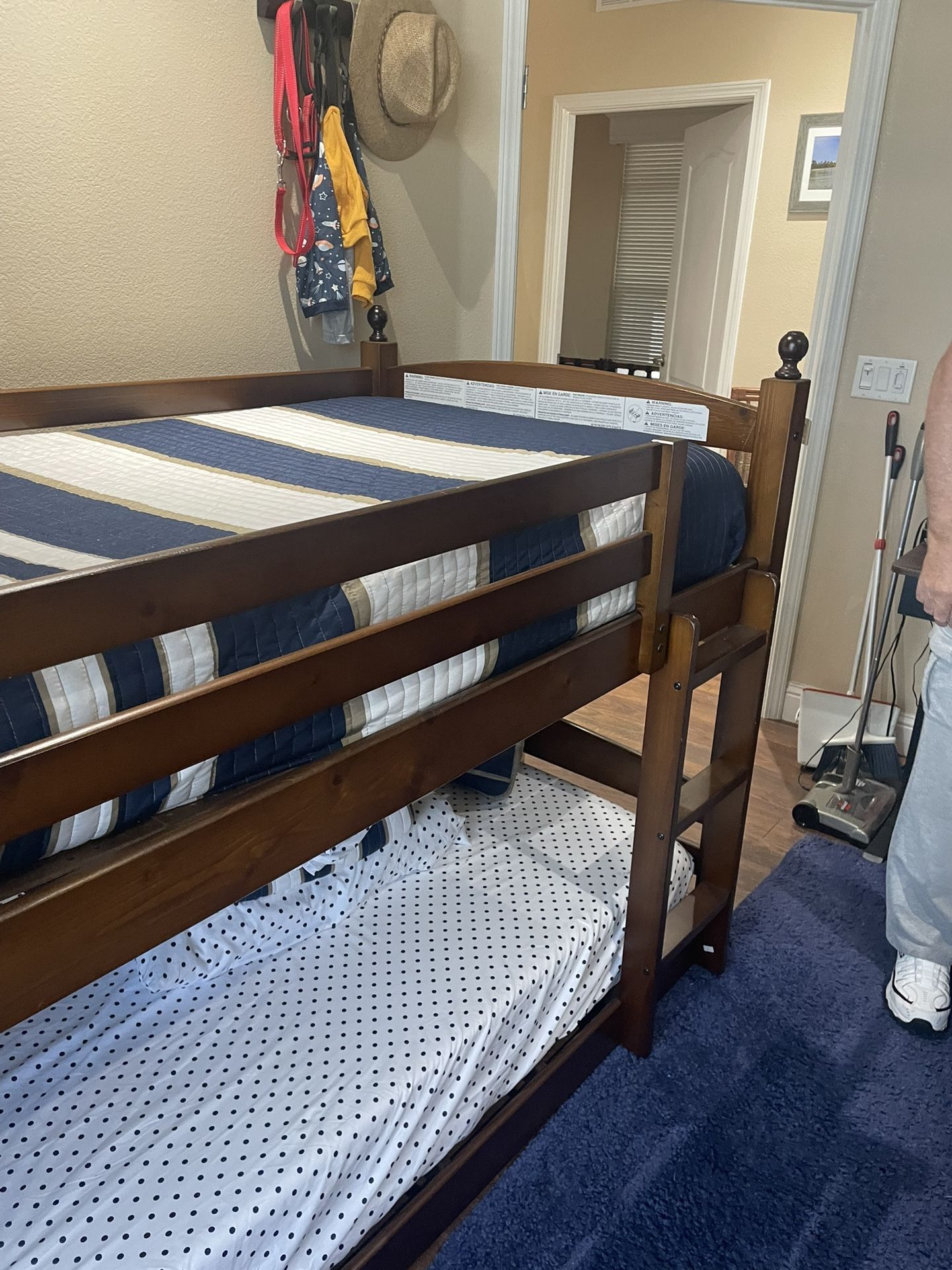 Bunk Beds Wood With Mattresses.