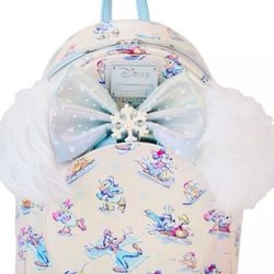 New Disney Loungefly Mini Backpack With Faux Fur Headband