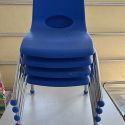 Four Set of Children’s Chairs (Blue)