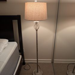 60in. Metallic Spindle Metal Floor Lamp