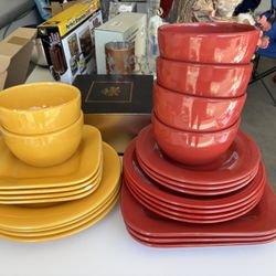 Red And Yellow Dish Sets. All For $10
