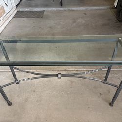 Beveled Glass Top, Iron Frame Console/Entryway/Hallway Table