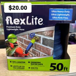 Brand new expandable flex light water hose super great value at this low price of $20 get one before they’re gone.
