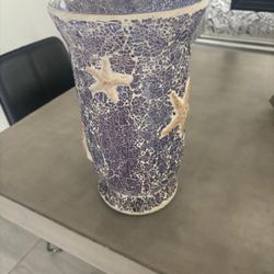 Beach decoration mosaic vase..   … 12” high .. $15
