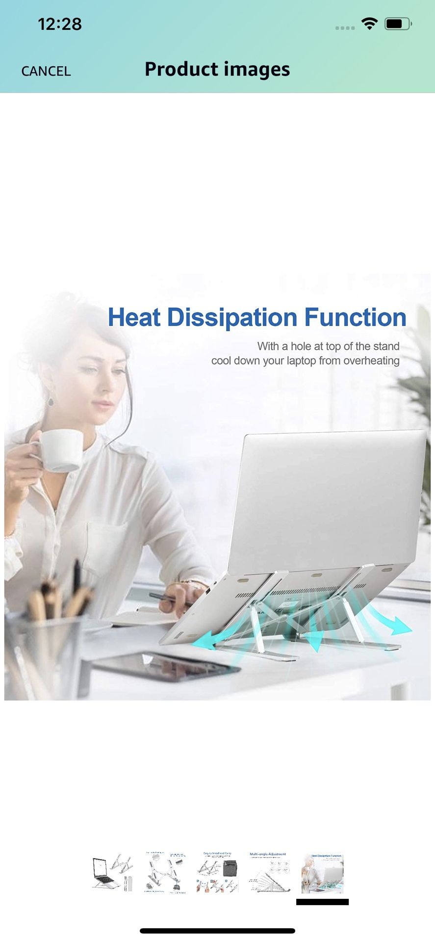 Foldable Laptop Stand, Adjustable Laptop Riser for Desk