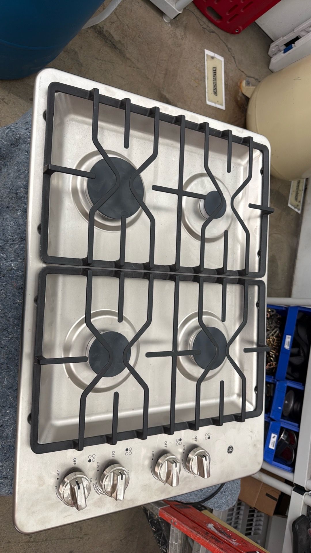 GE gas stove top