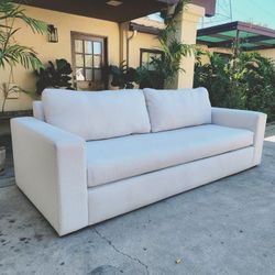Contemporary Cream 97" Sofa