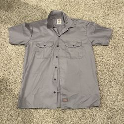 Dickies Grey Short Sleeve Button up