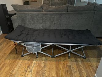 ZENPETIO Camping Cot for Adults, Heavy-Duty Portable Cot Bed with Mattress, Foldable Padded Sleeping Cots for Camping Travel Tent Day Bed Outdoor & Ho