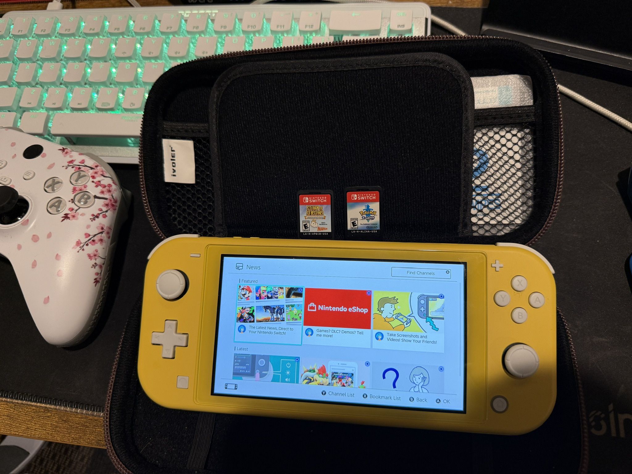Nintendo Switch With Games And Case