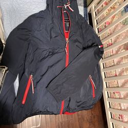 Tommy Hilfiger Women's Navy and Red Jacket Size L • Excellent condition • Tommy 