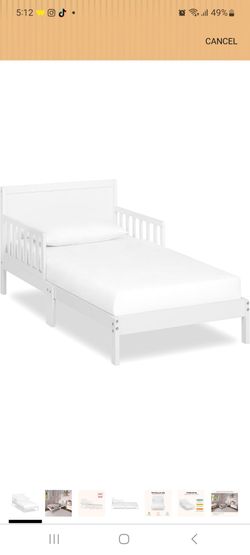 Dream On Me Brookside 3-in-1 Toddler Bed, GREENGUARD Gold, White
Low to Floor Bed, Solid Wooden Panel Headboard, 2 Safety Guard Rails, 50 Lb Limit, BS