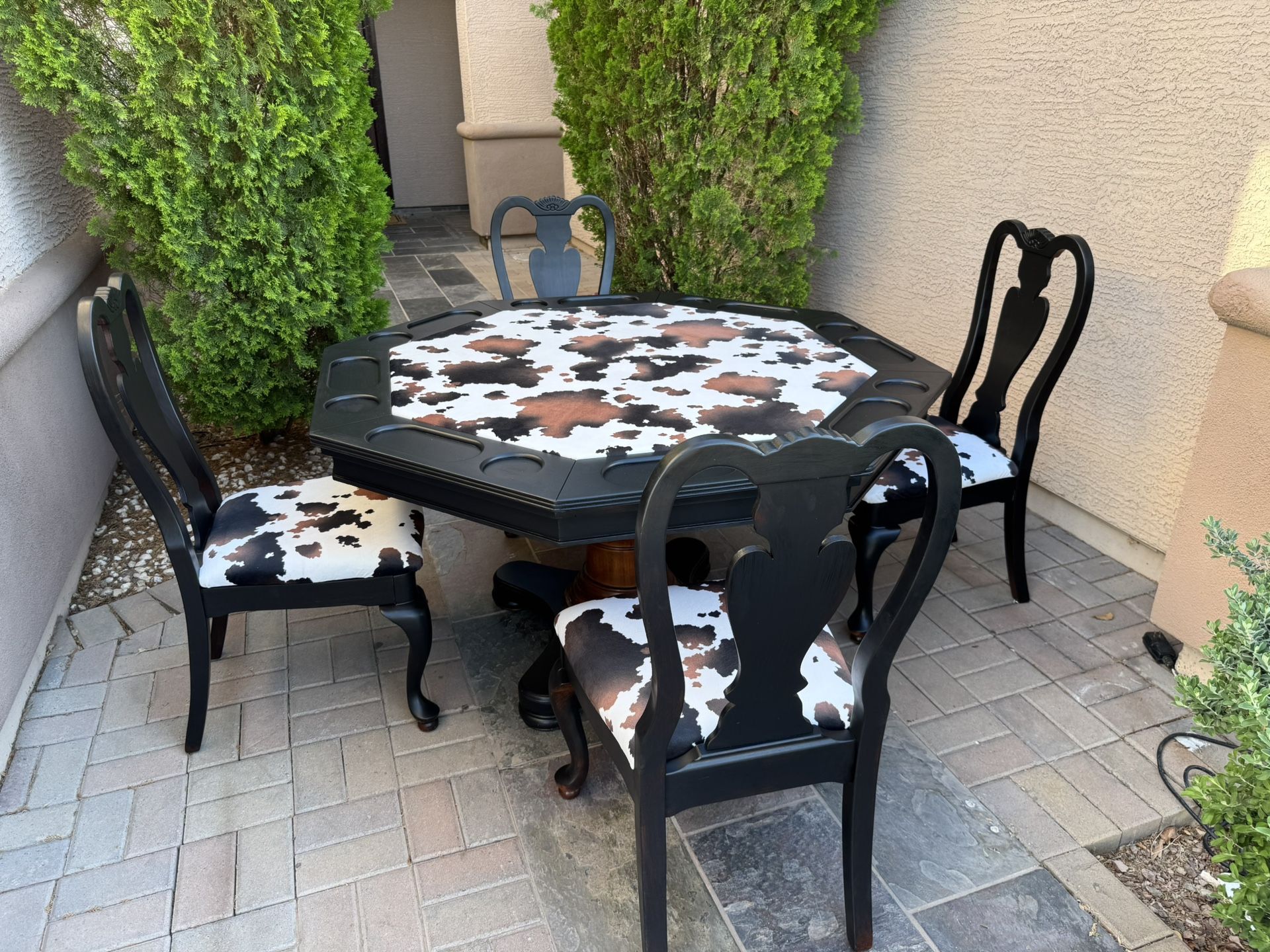 Custom Cow Print Poker Table