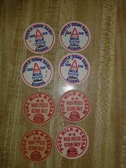 Vintage Milk Bottle Caps x 8