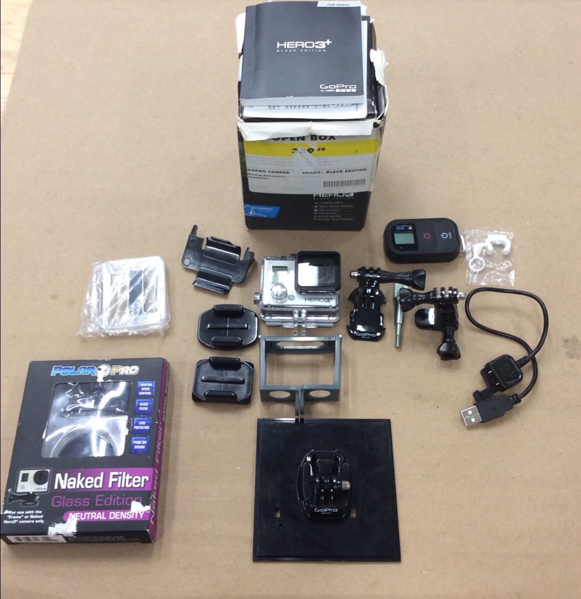 GoPro Hero3+ w/ WiFi Remote, Filter, Mounts and Accessories (19-117)