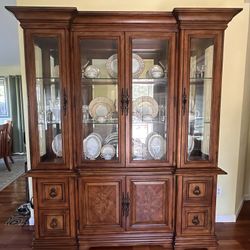 Elegant Solid Wood China Cabinet